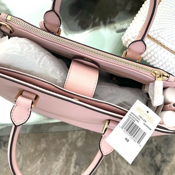 * NWT MICHAEL Michael Kors Kellen Saffiano Leather Satchel Bag, Blossom - Picture 2 of 13